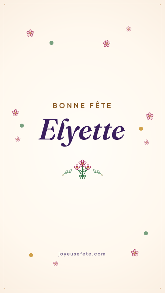 Image « Bonne fête Elyette » au format story