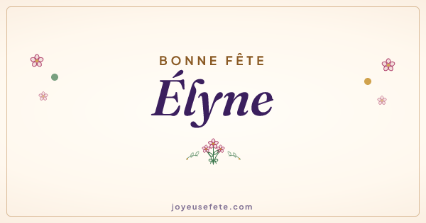 Image « Bonne fête Élyne » au format large