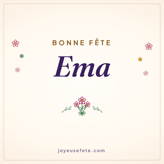 Image carrée « Bonne fête Ema » pour WhatsApp