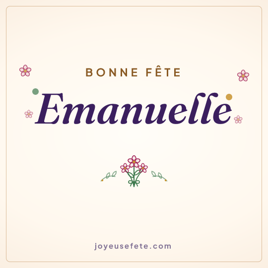 Image carrée « Bonne fête Emanuelle » pour WhatsApp