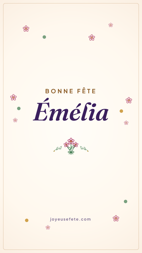 Image « Bonne fête Emélia » au format story