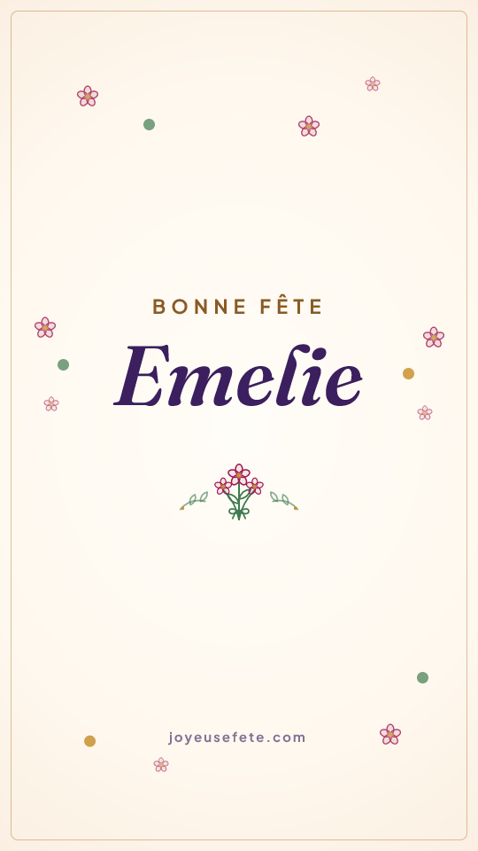 Image « Bonne fête Emelie » au format story