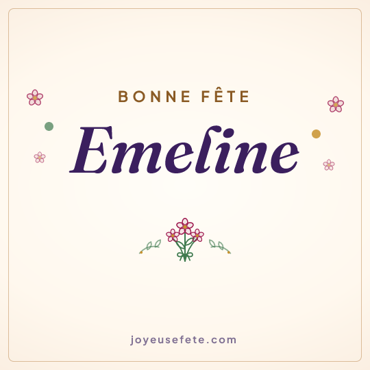 Image carrée « Bonne fête Emeline » pour WhatsApp