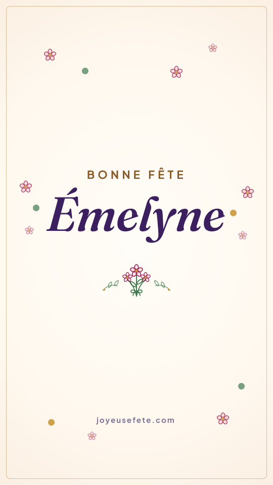 Image « Bonne fête Emelyne » au format story
