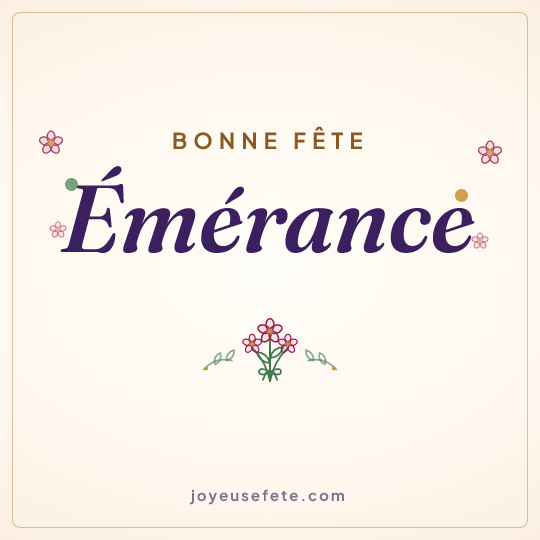 Image carrée « Bonne fête Emérance » pour WhatsApp