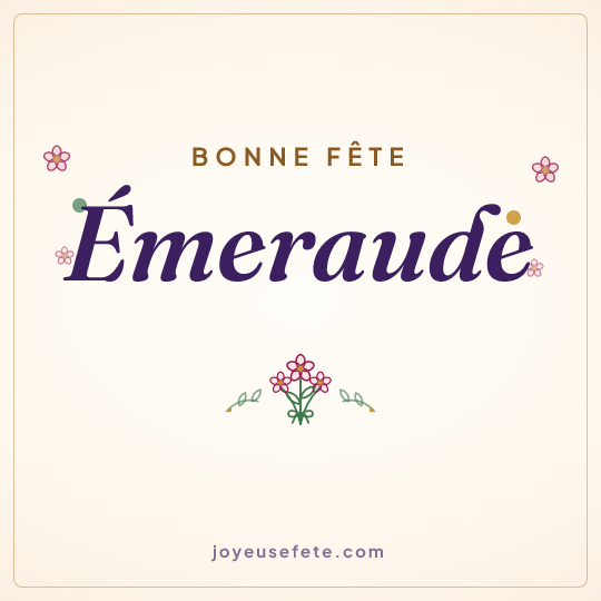 Image carrée « Bonne fête Émeraude » pour WhatsApp