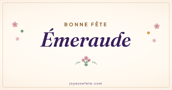 Image « Bonne fête Émeraude » au format large