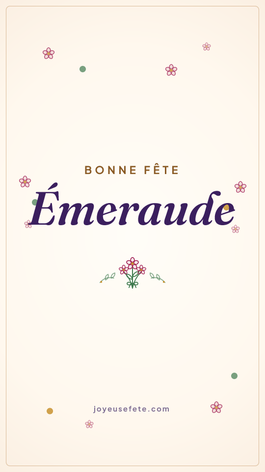 Image « Bonne fête Émeraude » au format story