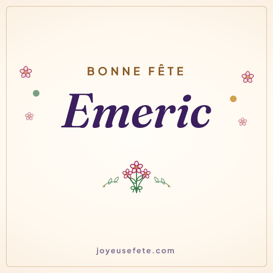 Image carrée « Bonne fête Emeric » pour WhatsApp