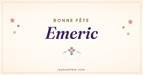 Image « Bonne fête Emeric » au format large