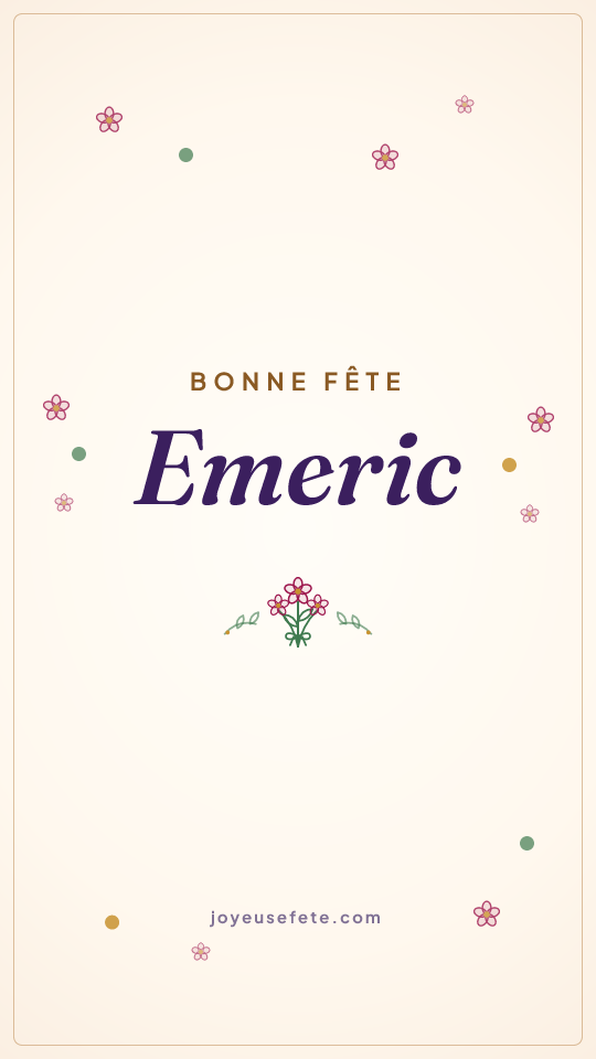 Image « Bonne fête Emeric » au format story
