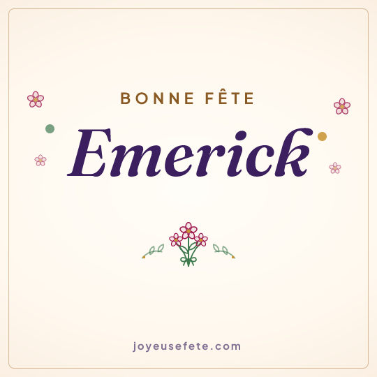 Image carrée « Bonne fête Emerick » pour WhatsApp