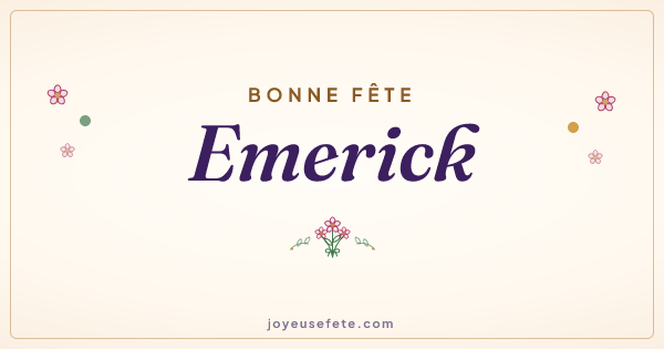 Image « Bonne fête Emerick » au format large