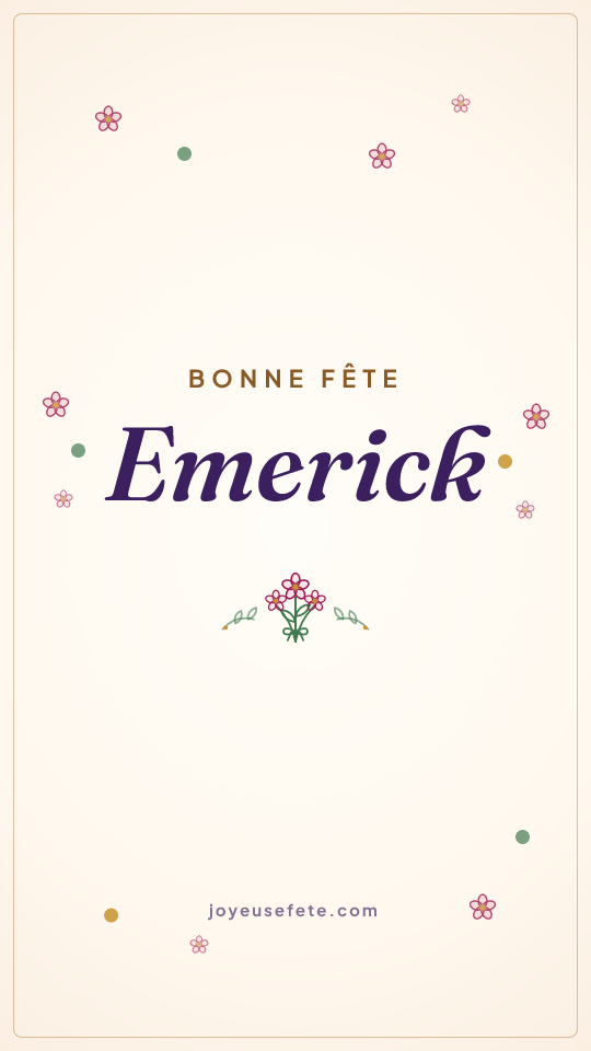 Image « Bonne fête Emerick » au format story