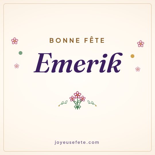 Image carrée « Bonne fête Emerik » pour WhatsApp