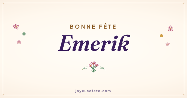 Image « Bonne fête Emerik » au format large