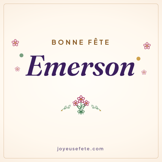 Image carrée « Bonne fête Emerson » pour WhatsApp