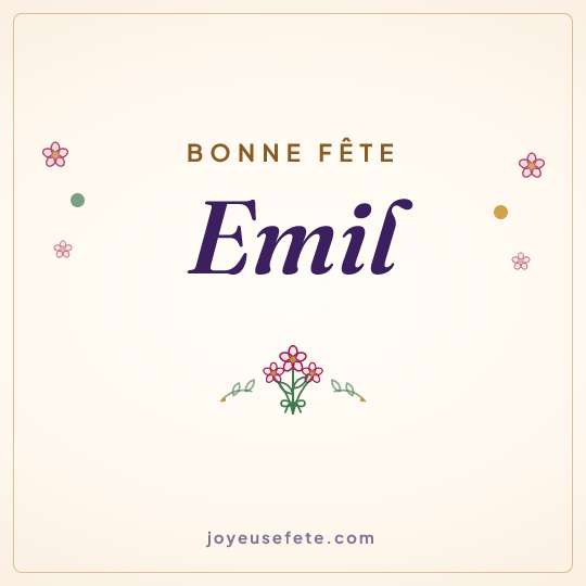 Image carrée « Bonne fête Emil » pour WhatsApp