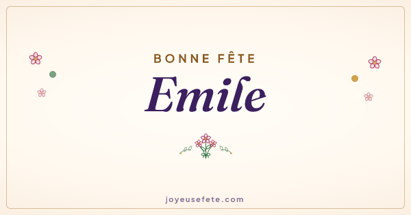 Image « Bonne fête Emile » au format large