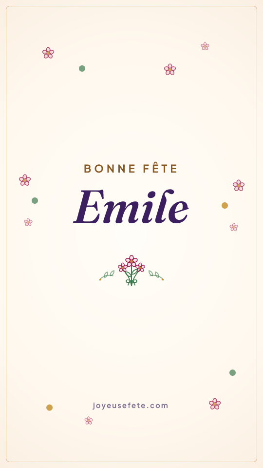 Image « Bonne fête Emile » au format story