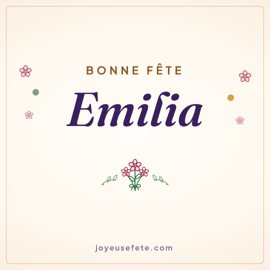 Image carrée « Bonne fête Emilia » pour WhatsApp