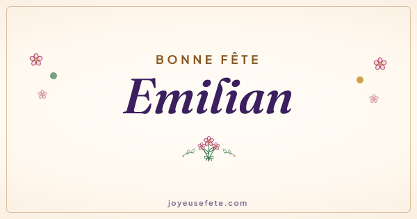 Image « Bonne fête Emilian » au format large