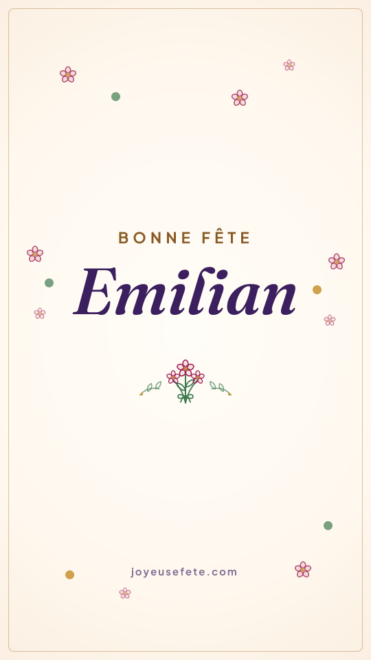 Image « Bonne fête Emilian » au format story