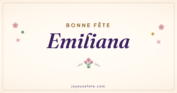 Image « Bonne fête Emiliana » au format large