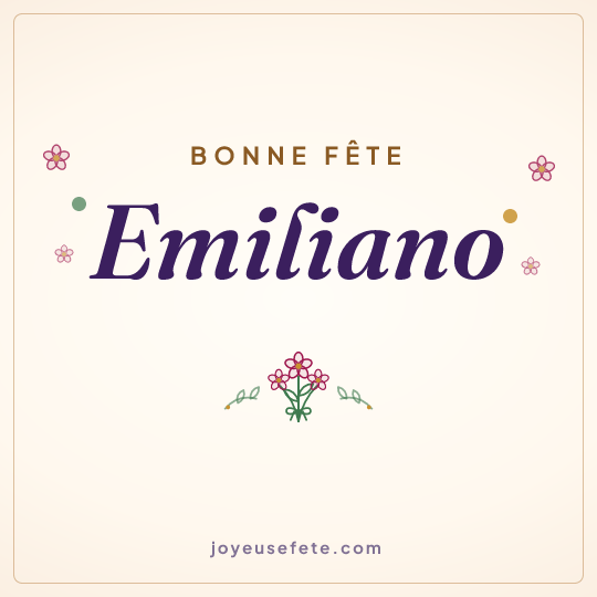 Image carrée « Bonne fête Emiliano » pour WhatsApp