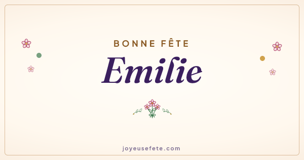 Image « Bonne fête Emilie » au format large