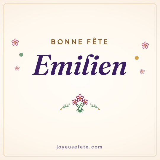 Image carrée « Bonne fête Emilien » pour WhatsApp