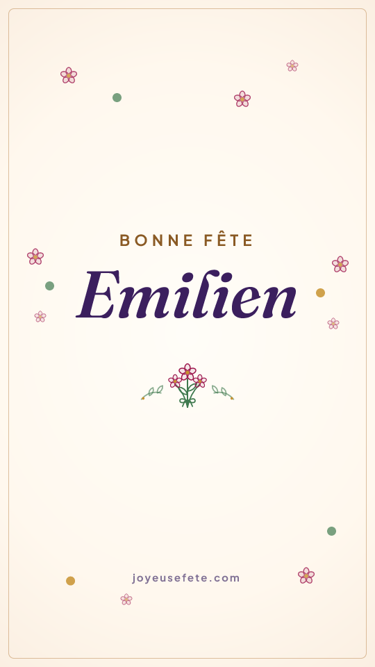Image « Bonne fête Emilien » au format story