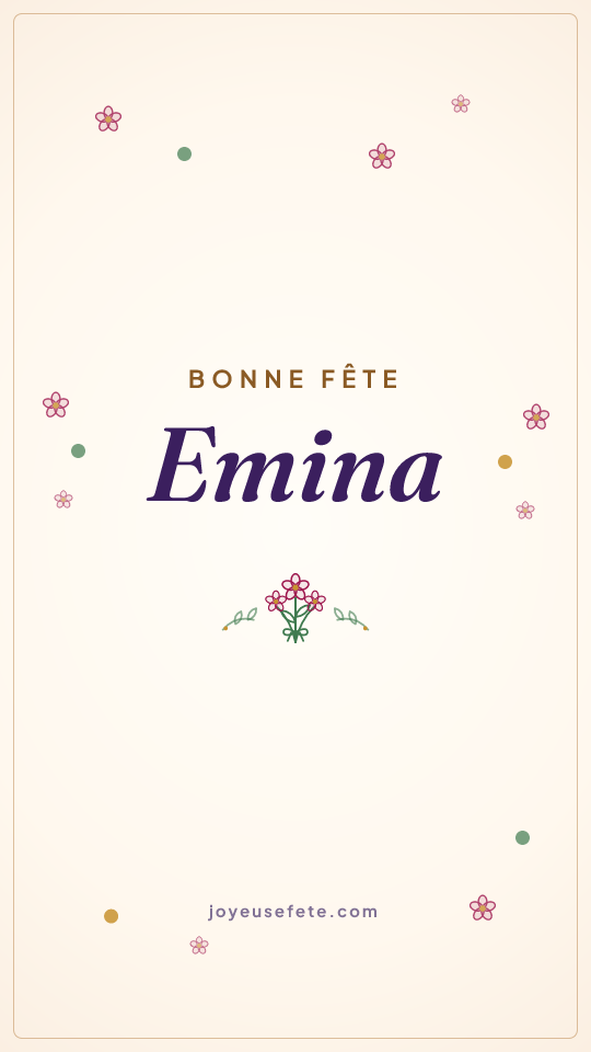 Image « Bonne fête Emina » au format story
