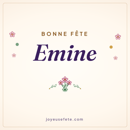 Image carrée « Bonne fête Emine » pour WhatsApp