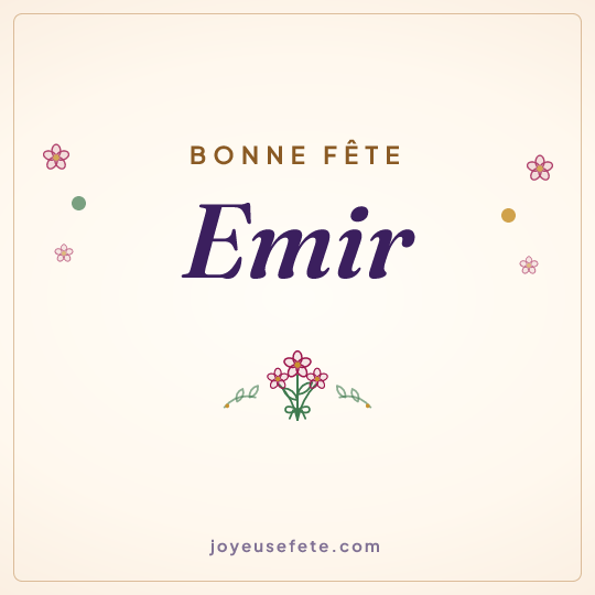 Image carrée « Bonne fête Emir » pour WhatsApp