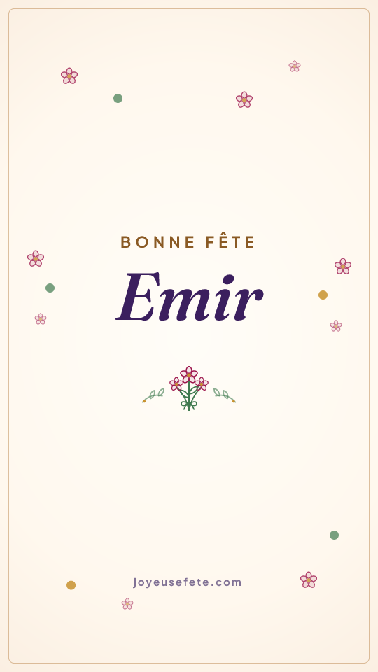 Image « Bonne fête Emir » au format story