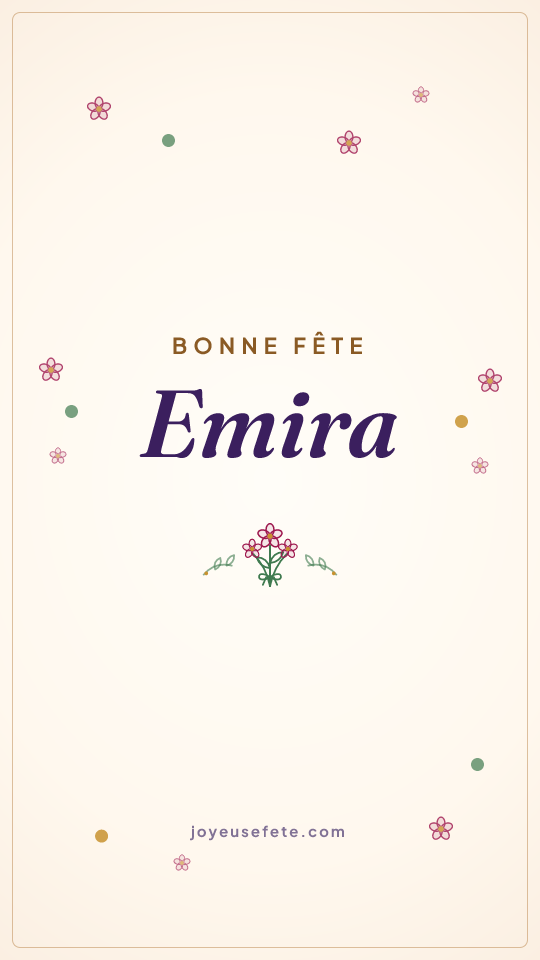 Image « Bonne fête Emira » au format story