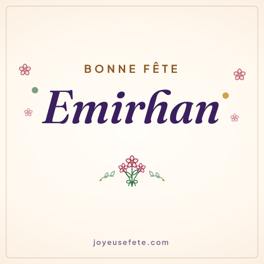 Image carrée « Bonne fête Emirhan » pour WhatsApp