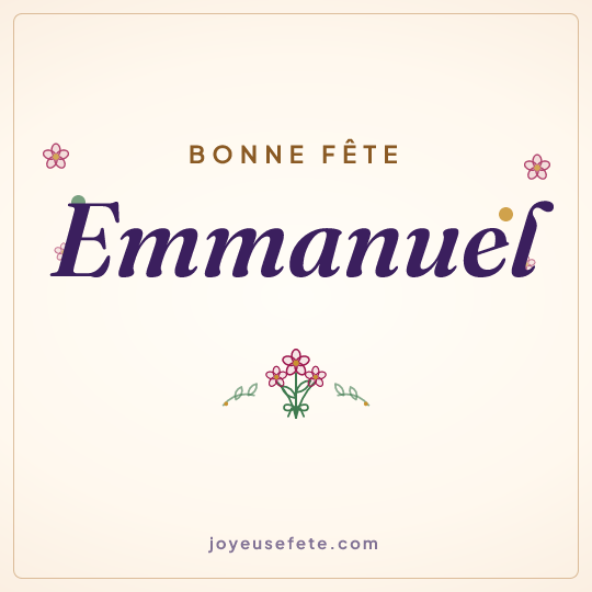 Image carrée « Bonne fête Emmanuel » pour WhatsApp