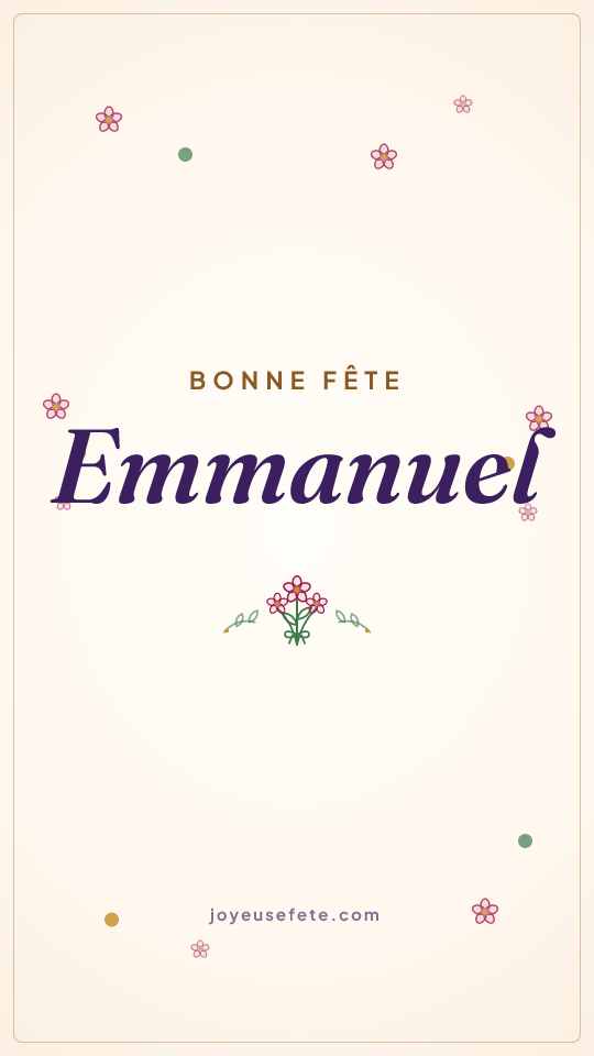 Image « Bonne fête Emmanuel » au format story