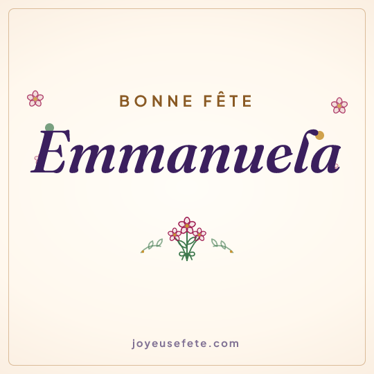 Image carrée « Bonne fête Emmanuela » pour WhatsApp