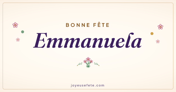 Image « Bonne fête Emmanuela » au format large