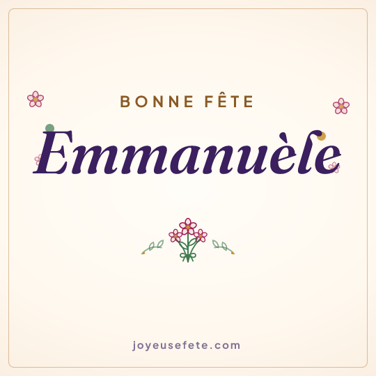 Image carrée « Bonne fête Emmanuèle » pour WhatsApp