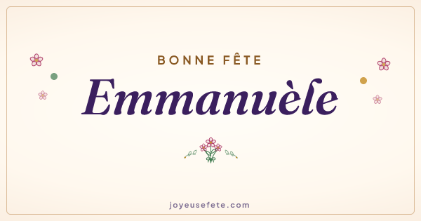 Image « Bonne fête Emmanuèle » au format large