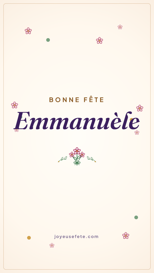 Image « Bonne fête Emmanuèle » au format story
