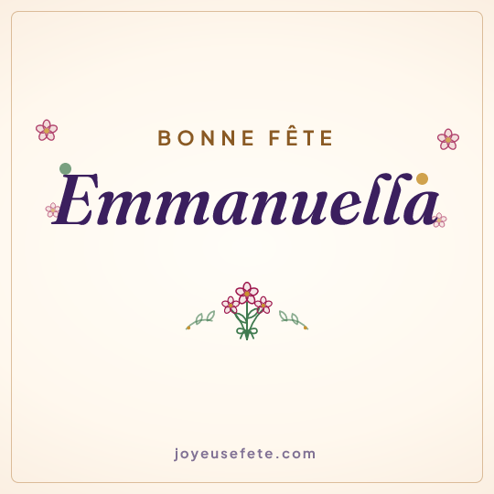 Image carrée « Bonne fête Emmanuella » pour WhatsApp