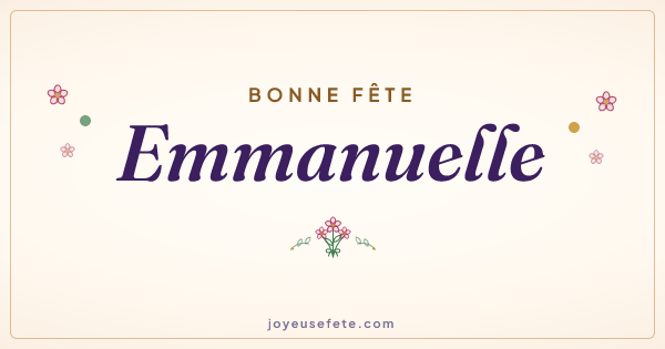 Image « Bonne fête Emmanuelle » au format large