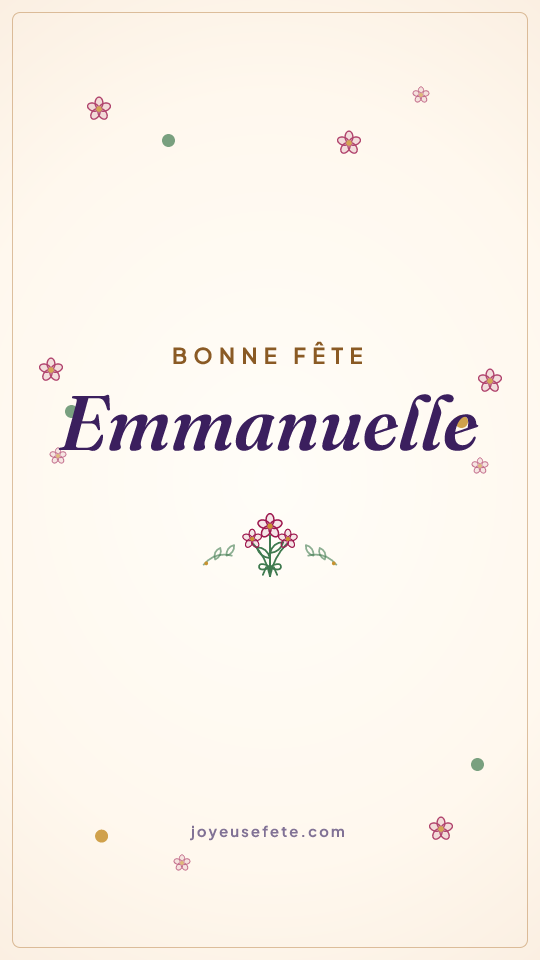 Image « Bonne fête Emmanuelle » au format story