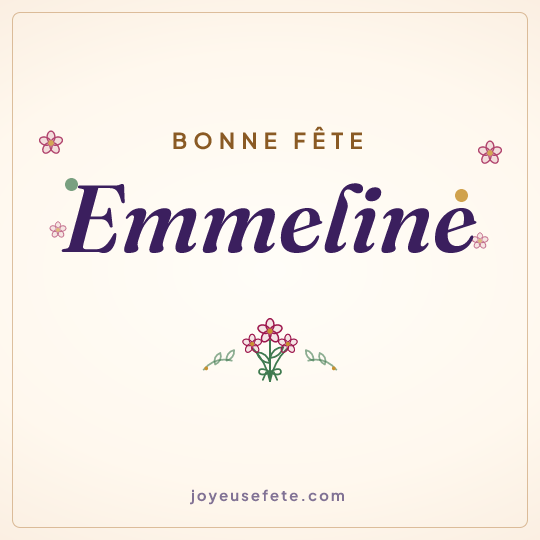 Image carrée « Bonne fête Emmeline » pour WhatsApp