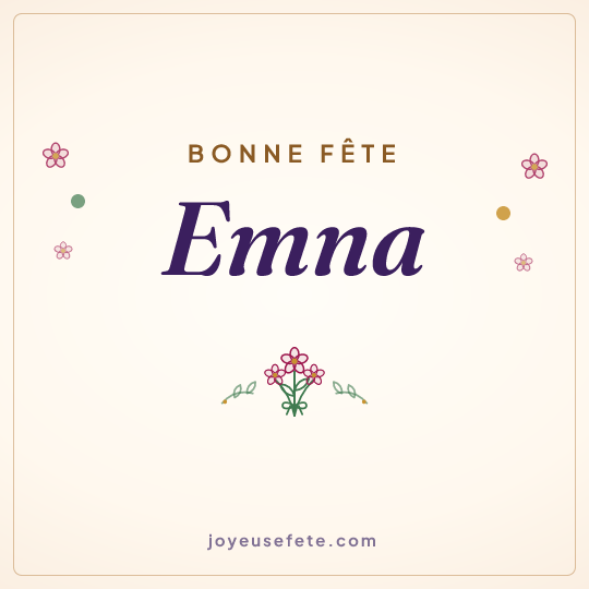 Image carrée « Bonne fête Emna » pour WhatsApp